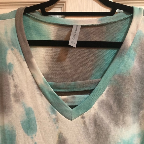 Honeyme Shirt Blue Gray Tie-Dye Top XXL NWOT - Picture 2 of 6